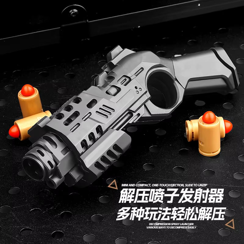 Experience Ultimate Stress Relief with the EDC Toy Pistol: Compact Handgun with One-Button Shell Ejection and Card Pushing Fun!