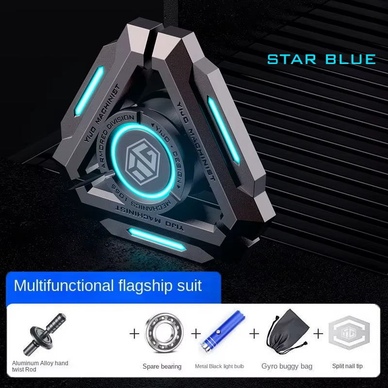 Experience Ultimate Relaxation with the Luminous Metal Handheld Fidget Spinner - Glow in the Dark Stress Relief Toy for Kids and Adults!