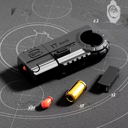 Exciting Portable Mini 3D Decompression Alloy Soft Bullet Pistol Toy - The Ultimate Birthday Gift for Boys and Outdoor Adventures
