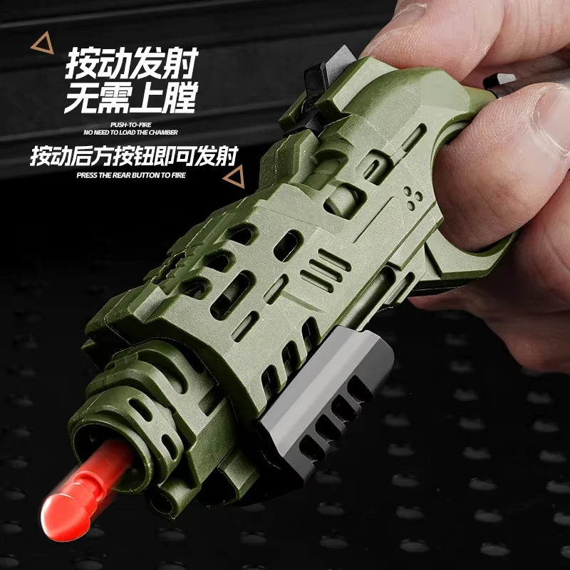 Experience Ultimate Stress Relief with the EDC Toy Pistol: Compact Handgun with One-Button Shell Ejection and Card Pushing Fun!