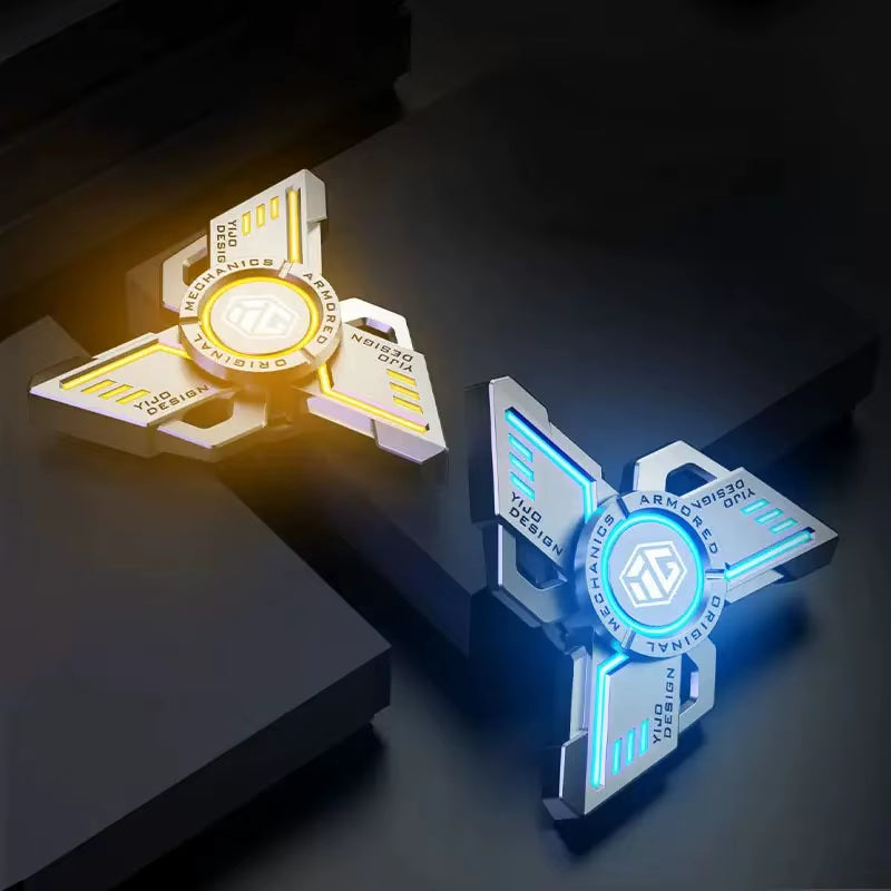 Glow Metal EDC Fidget Spinner - Stress Relief Hand Toy and Spinning Top for Adults and Boys