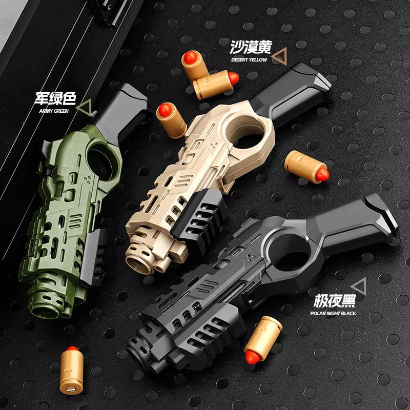 Experience Ultimate Stress Relief with the EDC Toy Pistol: Compact Handgun with One-Button Shell Ejection and Card Pushing Fun!