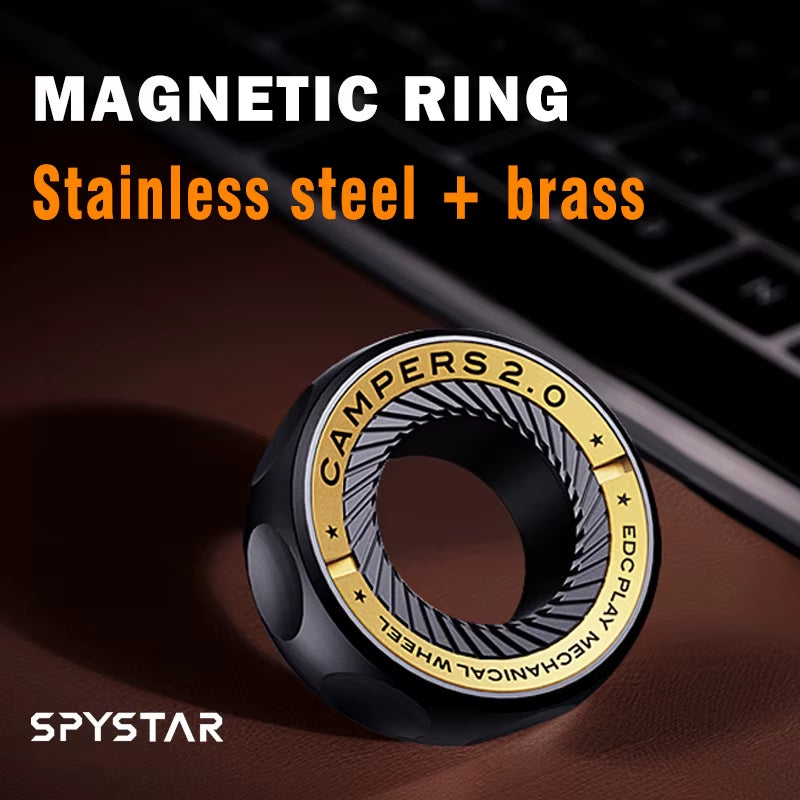Elevate Your Focus with the SPYSTAR Magnetic Stress Relief Spinner Ring - The Ultimate Anti-Anxiety Fidget Toy for Adults, Perfect Gift for Men and Women