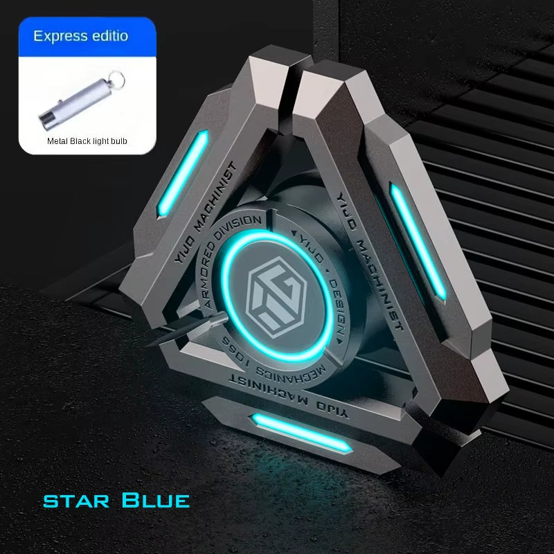 Experience Ultimate Relaxation with the Luminous Metal Handheld Fidget Spinner - Glow in the Dark Stress Relief Toy for Kids and Adults!