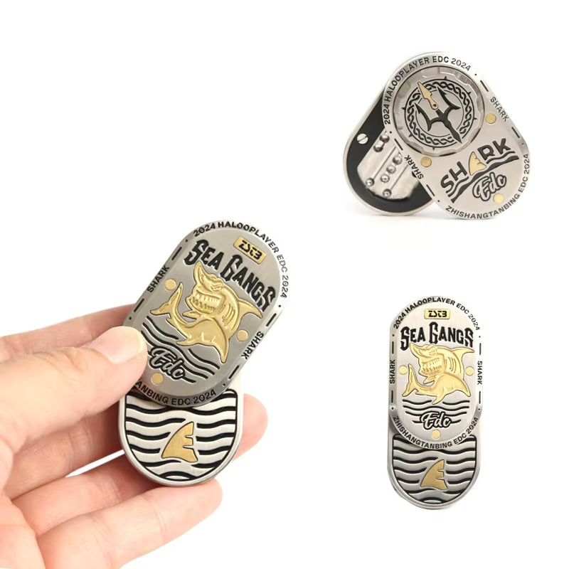 Unleash Your Focus with the Zhi Shang Tan Bing Shark Premium Metal Fidget Slider - The Ultimate Stress Relief Toy for Office and Beyond!