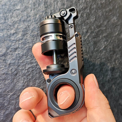 EDC Fidget Slider Toys - Tuning Fork Fidget Spinner with Magnetic Push Mechanism and Mechanical Ratchet for Crisp Sound