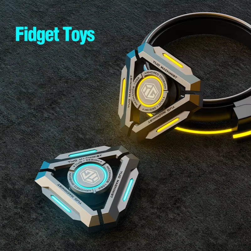 Experience Ultimate Relaxation with the Luminous Metal Handheld Fidget Spinner - Glow in the Dark Stress Relief Toy for Kids and Adults!