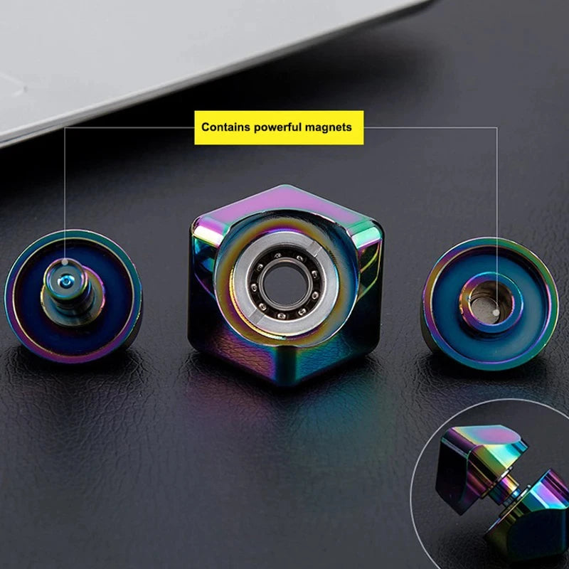 Discover Serenity with the Alloy Cube Spinner Fingertip Gyroscope - Your Ultimate Stress Relief Companion for Home, Office, and Travel