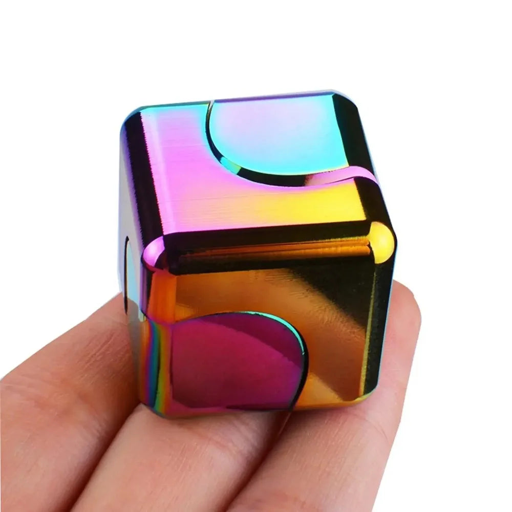 Discover Serenity with the Alloy Cube Spinner Fingertip Gyroscope - Your Ultimate Stress Relief Companion for Home, Office, and Travel
