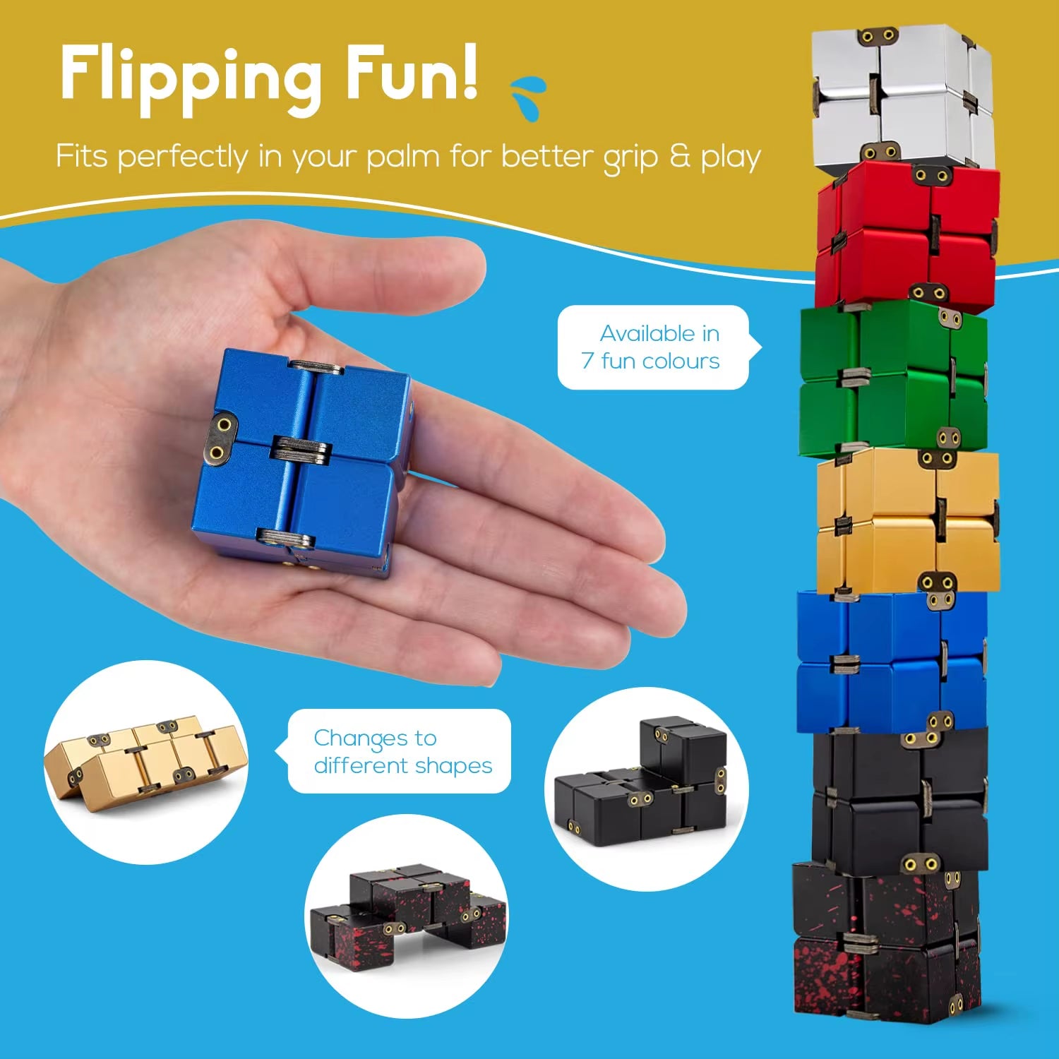 Experience Calm with the Infinity Cube Metal Fidget Toy - The Ultimate Anxiety Relief Device for Adults and Kids with Autism and ADHD