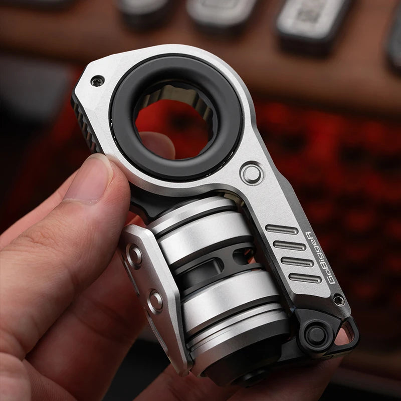 Compact metal EDC fidget spinner designed for controlled finger flipping and continuous tactile interaction, supporting focus, stress relief, and sensory stimulation through precise mechanical movement.