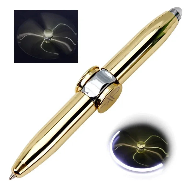 Multifunctional LED Gyro Pen with Decompression Features and Fidget Spinner Functionality - Ideal Gift for All Ages