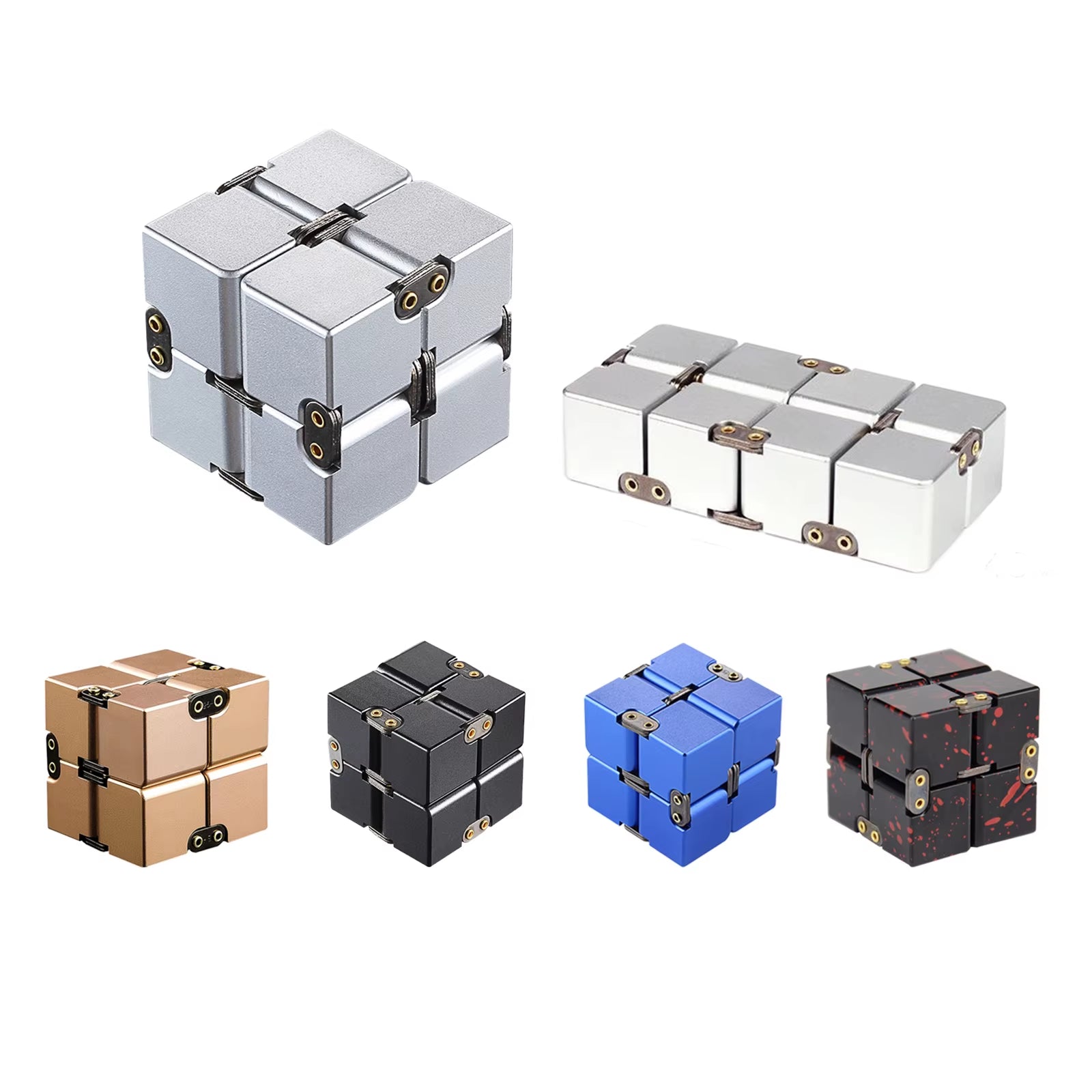 Experience Calm with the Infinity Cube Metal Fidget Toy - The Ultimate Anxiety Relief Device for Adults and Kids with Autism and ADHD