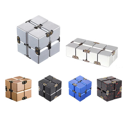 Experience Calm with the Infinity Cube Metal Fidget Toy - The Ultimate Anxiety Relief Device for Adults and Kids with Autism and ADHD