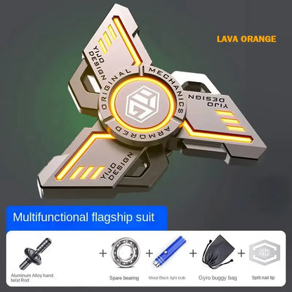 Glow Metal EDC Fidget Spinner - Stress Relief Hand Toy and Spinning Top for Adults and Boys