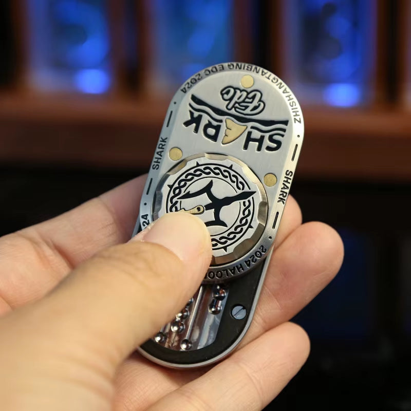 Unleash Your Focus with the Zhi Shang Tan Bing Shark Premium Metal Fidget Slider - The Ultimate Stress Relief Toy for Office and Beyond!