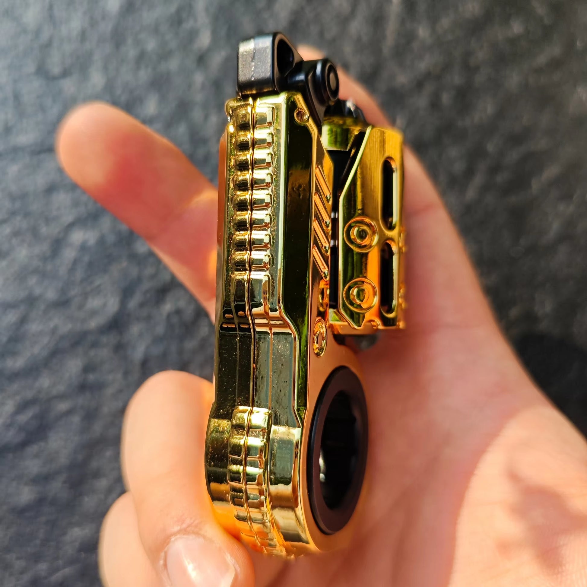 EDC Fidget Slider Toys - Tuning Fork Fidget Spinner with Magnetic Push Mechanism and Mechanical Ratchet for Crisp Sound