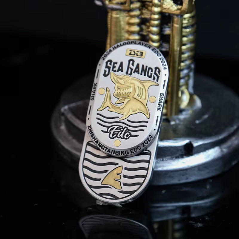 Unleash Your Focus with the Zhi Shang Tan Bing Shark Premium Metal Fidget Slider - The Ultimate Stress Relief Toy for Office and Beyond!