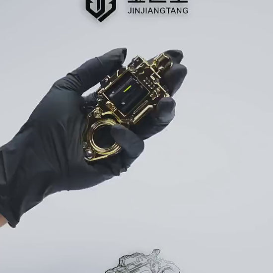 Alloy Revolver EDC Fidget Toy - Mini Metal Military Pistol for Stress Relief and Collecting Fun  mechanical pocket launcher with rotating cylinder and ejectable shells designed as a compact stree-relief edc object