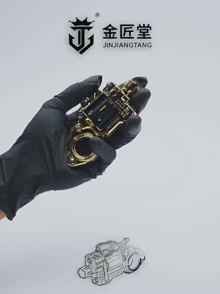 Alloy Revolver EDC Fidget Toy - Mini Metal Military Pistol for Stress Relief and Collecting Fun  mechanical pocket launcher with rotating cylinder and ejectable shells designed as a compact stree-relief edc object