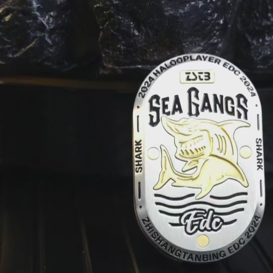 Premium metal mechanical fidget slider with shark design, compact EDC stress relief toy featuring smooth tactile sliding action The Ultimate Stress Relief Toy for Office and Beyond!