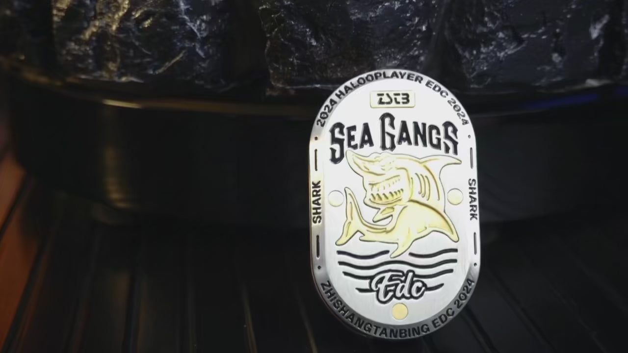 Premium metal mechanical fidget slider with shark design, compact EDC stress relief toy featuring smooth tactile sliding action The Ultimate Stress Relief Toy for Office and Beyond!