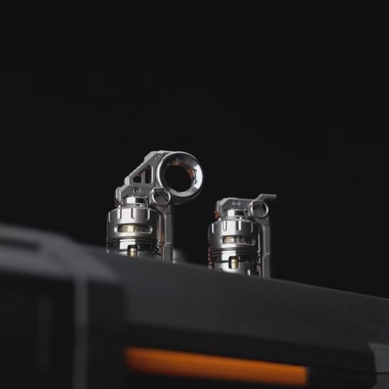 Compact metal EDC fidget module inspired by a grenade-style mechanical form, designed as a detachable attachment for tactile interaction, rotation, and modular combination with compatible fidget objects.
