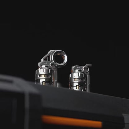 Compact metal EDC fidget module inspired by a grenade-style mechanical form, designed as a detachable attachment for tactile interaction, rotation, and modular combination with compatible fidget objects.
